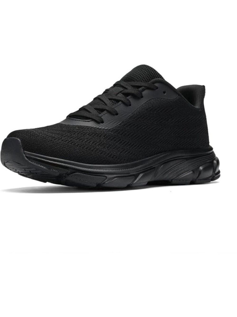 Women's All Black Running Shoes Breathable Casual Non Slip Walking Sneakers